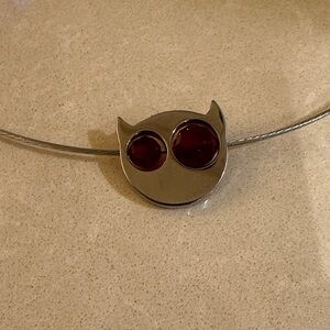 Devil choker necklace with red stones